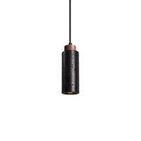 Suspension LED en travertin pour îlot de cuisine, chevet, salle à manger, restaurant, hôtel, bar – Luminaire suspendu en pierre noire