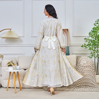 Ensemble Abaya de Luxe 2 Pièces en Dentelle Perlée pour Femme – Robe Longue Modeste Style Dubaï