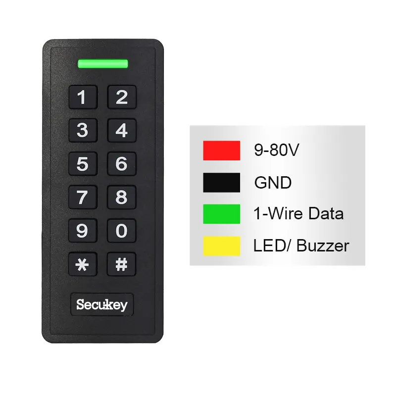 IP66 impermeable al aire libre 1 cable RFID proximidad 125KHz 13,56 MHz lector de teclado de tarjetas para control de acceso Sysrem