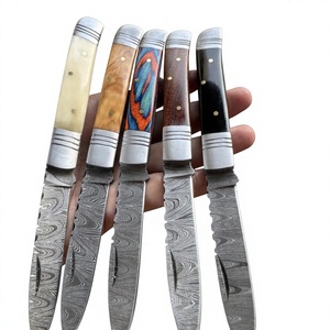 Navaja Plegable de Acero de Damasco con Mango de Madera, Alta Calidad, Multifuncional, Grado Industrial OEM, Garantía de 3 Años, para Minoristas, 59-60HRC - Product Image 1