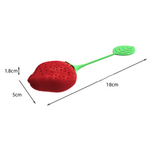 Mini infusore per tè a forma di fragola <span class=keywords><strong>e</strong></span> limone del produttore, filtro in silicone per <span class=keywords><strong>tisane</strong></span>, sacchetto colino per foglie di tè, strumenti per infusione di erbe - Product Image 2