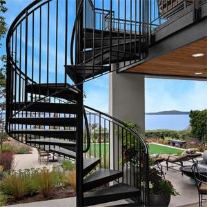 <span class=keywords><strong>Escalier</strong></span> en colimaçon extérieur de luxe en acier galvanisé à chaud bande de roulement antidérapante conception de charge forte pour le paysage de villa moderne - Product Image 3