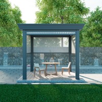 Pergola bioclimatique en aluminium, pergola à lames orientables imperméable, toiture en aluminium, pergola motorisée à lames orientables pour extérieur, 3x4m, 3x5m, 4x4m, 6x4m