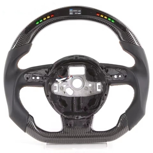 Volant à LED en fibre de carbone cuir perforé pour <span class=keywords><strong>Audi</strong></span> <span class=keywords><strong>RS</strong></span> S3 S4 S5 2012-2016 A3 A4 A5 RS4 RS5 Volant de course automobile - Product Image 4