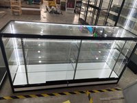 Vitrine en verre avec éclairage cascade, design moderne, vision panoramique, pour magasin de tabac, vitrine LED