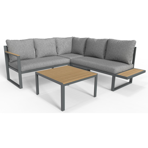 Six person outdoor patio conversation sofa set for courtyard balcony and villa projects
