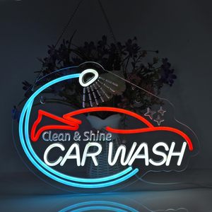 Car Wash Letreros Neon LED indoor hanging ambient light shop <b>sign</b> wall decoration light entrance indicator light luminous <b>sign</b> - Product Image 4