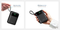 Batterie externe 65W PD 20000mAh avec câbles intégrés, écran TFT, mini chargeur portable pour ordinateur portable et téléphone mobile