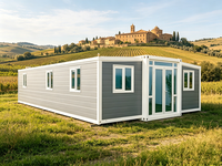 Maison préfabriquée en conteneur extensible à toit plat de 20 pieds, design empilable pour maison préfabriquée à plusieurs étages