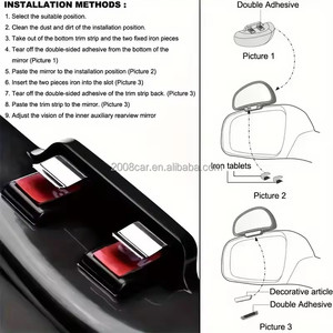 Specchietto retrovisore ausiliario per parcheggio specchietto retrovisore laterale grandangolare regolabile di 360 gradi - Product Image 4