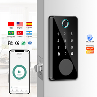 Cerradura Inteligente para Puerta con Huella Dactilar Tuya, Cerradura Digital Impermeable con Huella Dactilar de Doble Cara para Entrada de Casa con Cerradura Inteligente