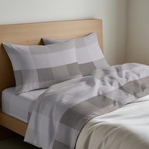 Parure de draps pour lit simple Écosse Royaume-Uni, 100 % coton, motif à carreaux, taies d'oreiller incluses - Product Image 2