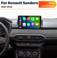 Autoradio Android 9 pouces avec Carplay pour Renault Sandero 2021-2023, système multimédia stéréo, navigation GPS, lecteur de musique pour voiture
