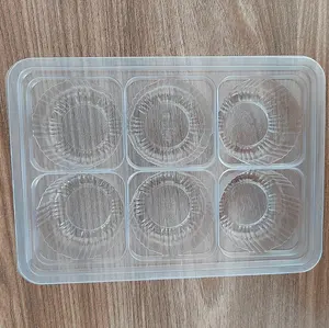 Bolo biodegradável de plástico transparente, embalagens de pastelaria, mini bandeja de inserção de chocolate do bolo