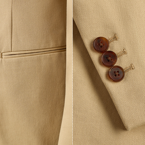 Costume pour homme 2 pièces, veste et pantalon, style rétro décontracté, 100% coton respirant et léger, revers cranté, simple boutonnage, années <span class=keywords><strong>1930</strong></span> - Product Image 4