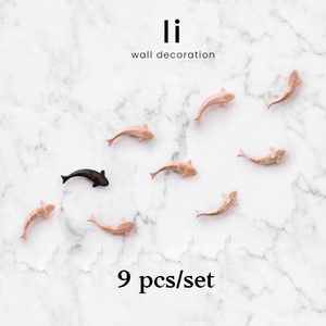 Nuovo stile nordico decorazione della casa <span class=keywords><strong>legno</strong></span> intagliato artigianato artigianato arte scultura 9 pz/set appeso decorazione della <span class=keywords><strong>parete</strong></span> pesce in <span class=keywords><strong>legno</strong></span> - Product Image 2