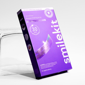 Nuevas Tiras Blanqueadoras de Dientes <span class=keywords><strong>V34</strong></span> Púrpuras con Aroma a Menta y Aplicación de 30 Minutos en Caja Púrpura Pequeña - Product Image 5
