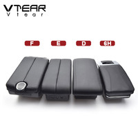 Vtear - Boîte de rangement pour accoudoir avant de voiture en ABS et cuir PU, porte-gobelet USB, accessoires intérieurs pour Dacia Renault Sandero 2020