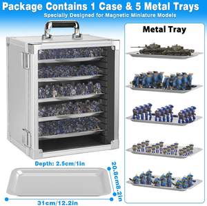 Estuche de Transporte Miniatura con Marco de Aleación de Aluminio, Estuche de Transporte para Miniaturas con Cerradura y 5 Bandejas Metálicas - Product Image 5