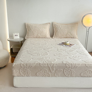 Drap-Housse Ajusté en Velours Moelleux Effet Poil Long Taille Double, Drap de Dessous Doux en Fausse Fourrure en <span class=keywords><strong>Flanelle</strong></span> Chaude avec Taies d'<span class=keywords><strong>Oreiller</strong></span> – Vente en Gros - Product Image 5
