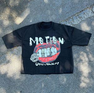 เสื้อยืดผู้ชายลายกราฟิกสีดำคอกลมแขนสั้นสตรีทแวร์เสื้อยืดฤดูร้อนสวมใส่สบายๆ - Product Image 1