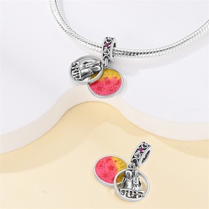 Colgantes de Corazón Romántico con Alas, Plata <span class=keywords><strong>925</strong></span>, Diseño Esmaltado con Efecto Goteo de Aceite, Abalorios de Moda DIY para Pulseras de Mujer - Product Image 3