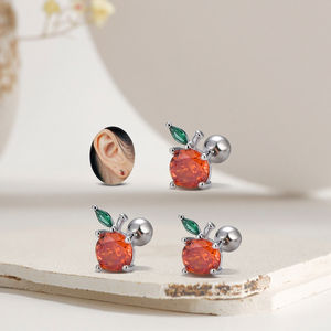 Xinfocus nouveau Design <span class=keywords><strong>petit</strong></span> fruit Piercing bijoux pomme Cartilage Tragus boucle d'oreille mode Piercing hélice oreille <span class=keywords><strong>anneau</strong></span> indien boucle d'oreille - Product Image 3