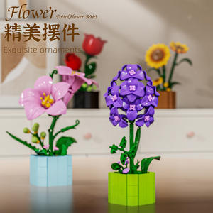 Bloques de construcción de flores en maceta, conjunto de plantas de azalea, más de 800 piezas, adorno de escritorio de alta simulación para decoración del hogar y la oficina - Product Image 3