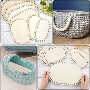 ตะกร้าไม้ทำมือพร้อมฐานไม้ธรรมชาติ สำหรับทำกระเป๋า DIY ป้ายติดผนัง และกล่องไม้ - Product Image 4