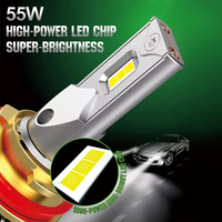 Faro delantero de coche de alta potencia, lámpara Led de 55w, 9006 H1 H7 H4