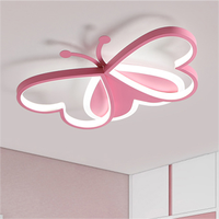 Lámpara de Techo LED Creativa de Dibujos Animados en Forma de Nube para Habitación Infantil, Estilo Macaron para Dormitorio y Estudio, Diseño de Mariposa en Rosa para Niñas