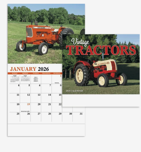 Calendriers personnalisés 2027 avec logo, style vintage tracteurs, agrafés, cadeau promotionnel, vente en gros, qualité supérieure - Product Image 3