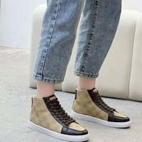 Chaussures de sport imprimées de luxe pour femmes, vente en gros directe d'usine, baskets en toile à tige haute, baskets de créateur pour femmes