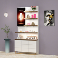 Vitrine de présentation cosmétique pour salons de beauté, éclairage finition cuite, comptoir de merchandising commercial, échantillons de nail art
