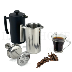 Cafetière à thé noire à double filtre 34oz (1 litre) en acier inoxydable Prensa Francesa Cafetière à presse française - Product Image 6