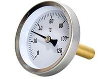 Termometro a puntatore assiale 1 / 2 63 mm 0-120 con manicotto a immersione (63 Mm)