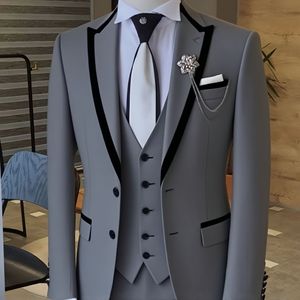 Traje Formal <span class=keywords><strong>Color</strong></span> Caqui para Hombre, Corte Entallado, de 3 Piezas, para Boda, Novio, Terno, Blazer, Chaleco y Pantalón Personalizados - Product Image 1