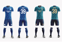 Conjuntos de Uniformes de Fútbol Unisex para Adultos, Camisetas de Entrenamiento Personalizadas, Transpirables, de Secado Rápido, 100% Poliéster, Manga Corta, Estampadas