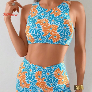 ชุดว่ายน้ำสองชิ้นเซ็กซี่เอวสูงสำหรับผู้หญิงกันยับพิมพ์ลายใหม่ขายดีใน2025 - Product Image 1