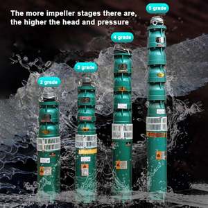 Bomba de agua sumergible de hierro fundido para riego agrícola, cabezal de bomba trifásica de 300, 400, 150, 200 metros para pozos profundos - Product Image 2