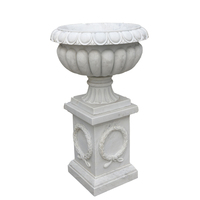 Produits en pierre de jardin, sculpture de pierre, pot de fleurs, sculpture en marbre blanc de luxe, jardinières