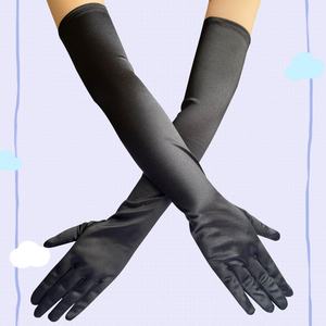 Gant de mariage de mariée 1920s Flapper <span class=keywords><strong>Gatsby</strong></span> Party Halloween Accessoire <span class=keywords><strong>Gants</strong></span> de danse en satin longs pour femmes - Product Image 2