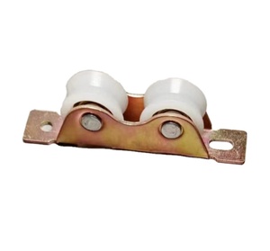 Polea De rodillo para puerta y ventana corredera, ruedas dobles de nailon, color zinc plateado - Product Image 1