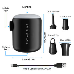 पोर्टेबल वायरलेस मिनी इलेक्ट्रिक बैटरी प्रकार-सी रिचार्जेबल 2200mah 4kpa मल्टी-वाल्व एयर पंप बाहरी कैंपिंग एयर बेड के लिए - Product Image 2