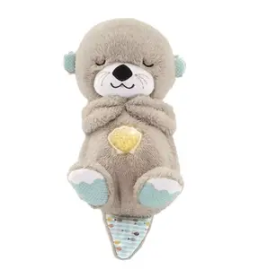 2024 Cozy up with this Breathing Otter Beaver Plush Stuffed Animal Toy light up for new born baby Months Babies