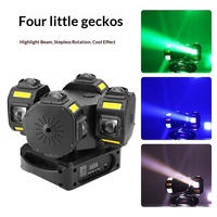 Projecteur LED DMX512 à quatre têtes en aluminium pour KTV, clubs, salles de diffusion en direct, avec effets laser rotatifs et stroboscopiques, 110-240V