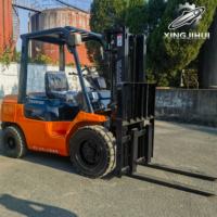 Chariot élévateur Toyota 7FD30 d'occasion en stock, moteur 1DZ-2 d'origine pour transport de marchandises lourdes en usine et au port, prix bas