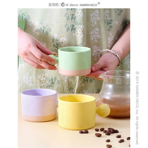 Taza de cerámica de macarrón, Taza de cerámica con mango - Product Image 1