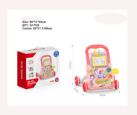 Meilleure vente bébé mignon multi-fonction éléphant marcheur éducatif enfants poussette marche jouets avec planche à dessin lumière