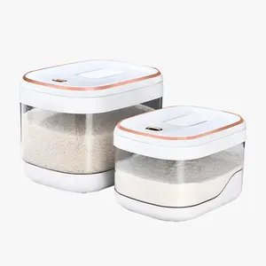 kitchen accessories transparent airtight bulk rice bucket dispenser dry cereal pet food storage container grain boxes dispen